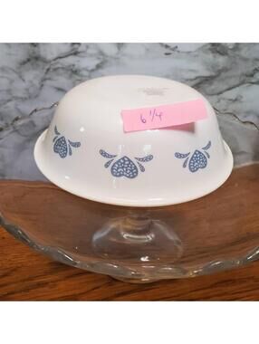 Blue hearts cereal bowl, 6.25", Vintage Corelle dinnerware, spongeware,corning